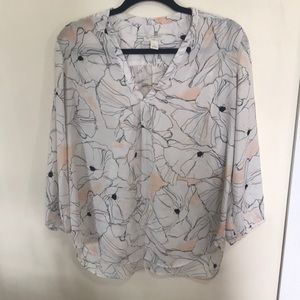 White floral blouse